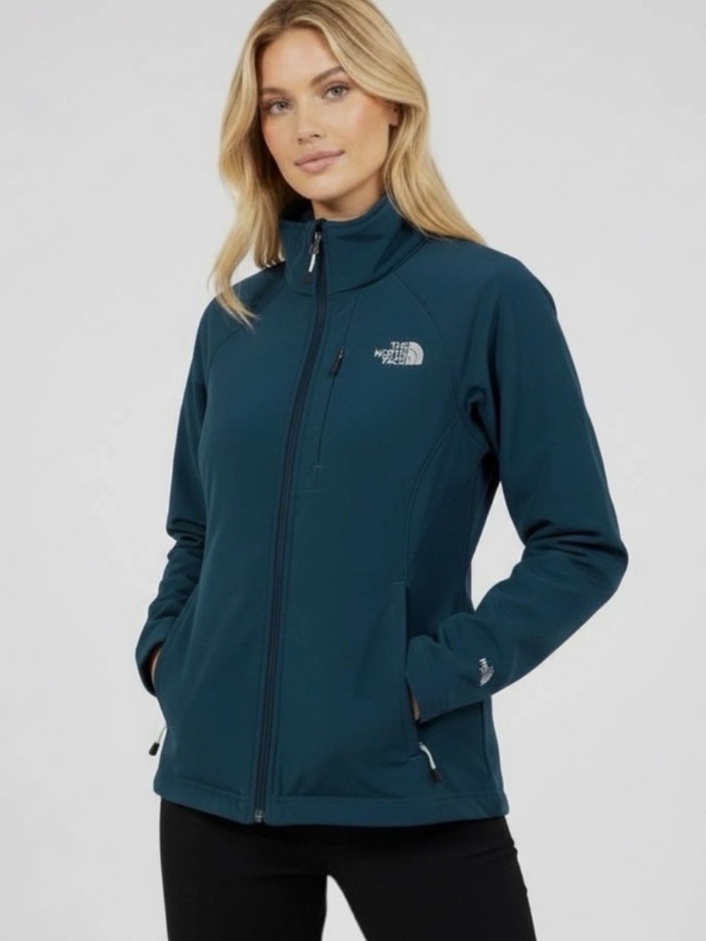The North Face Apex Women's Teal Full-Zip Softshell Jacket Size M